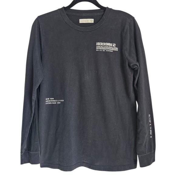 Abercrombie Kids Black Graphic Long Sleeve Tee - Picture 1 of 4